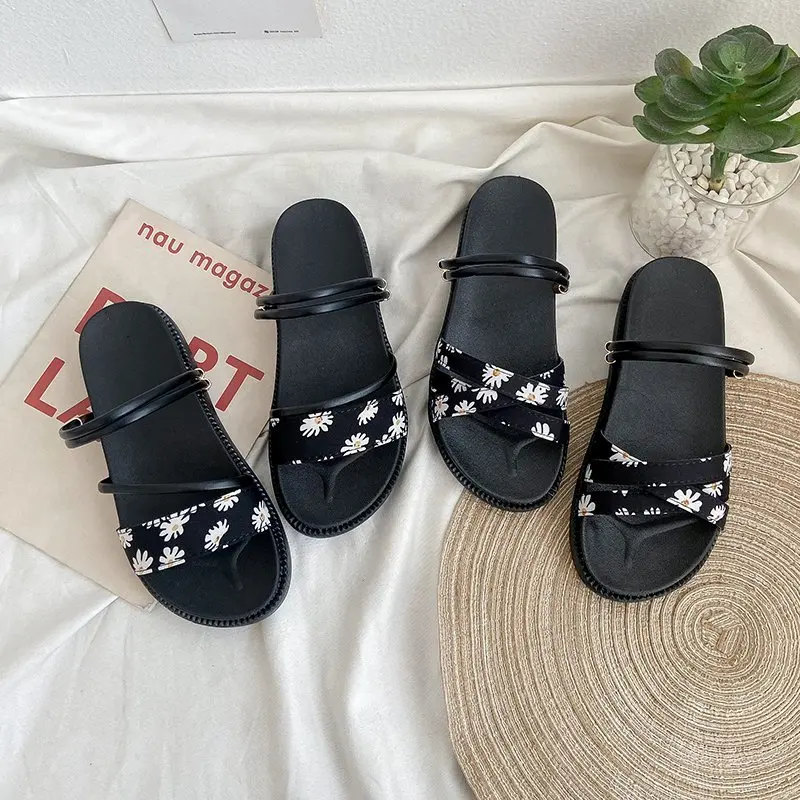 

Female Shoes Ladies' Slippers Luxury Slides Med Platform 2021 Designer Summer Soft Flat PU Scandals Rubber Basic Slippers Women