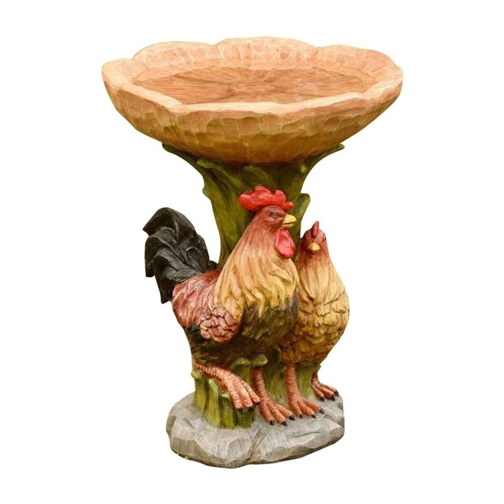 

Birds Statue Outdoor Decoration Resin Feeder Chickens Garden Landscape Ornament Interesting The Cock