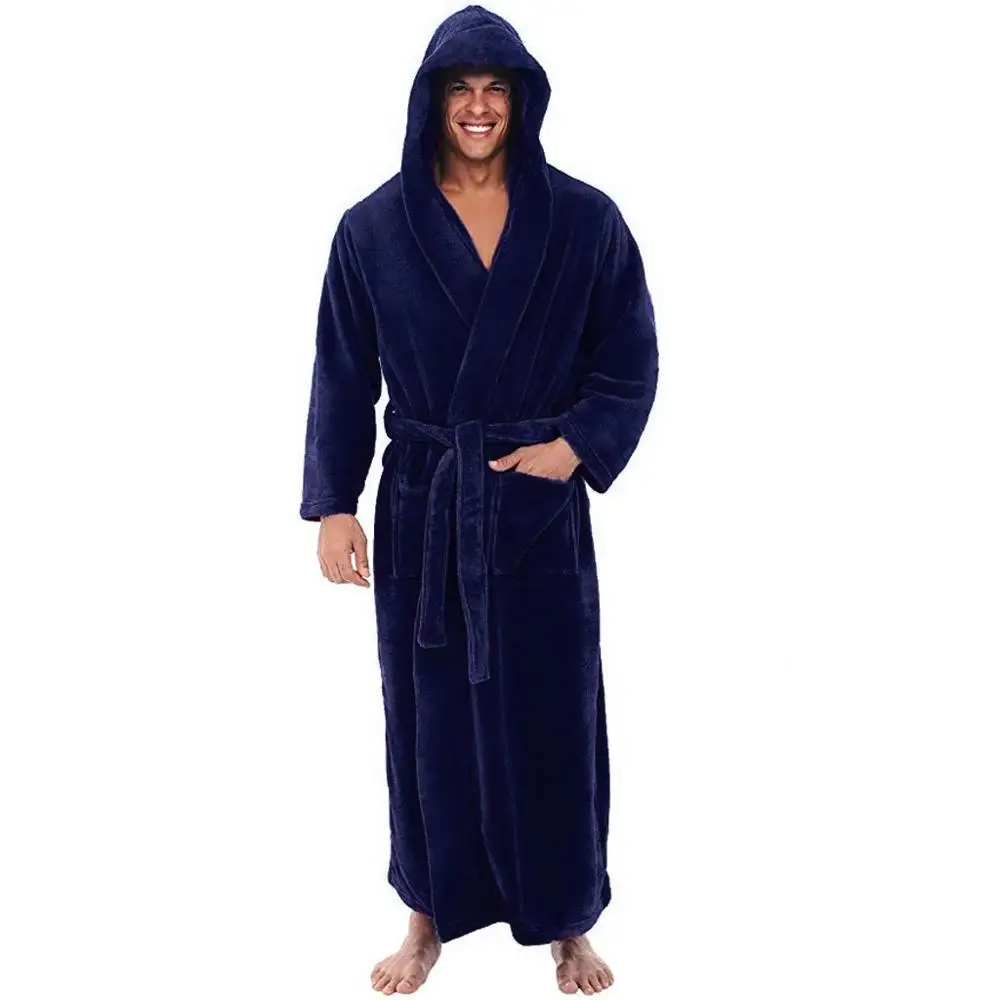 robe homem Мужские зимние пижамы, халат, домашняя одежда, одежда для сна, теплая плюшевая Домашняя одежда с длинным рукавом, badjas, мужские халаты J26 - Цвет: robe homem