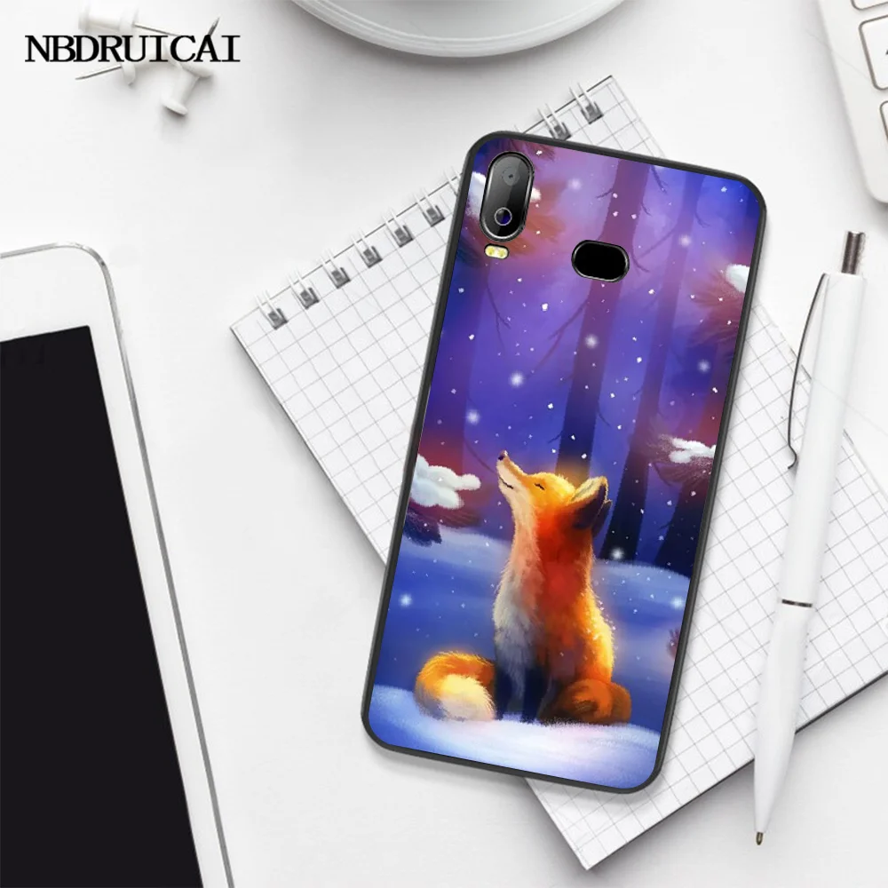 Черный мягкий резиновый чехол PENGHUWAN из ТПУ с животным лисой для телефона Samsung A10 A20