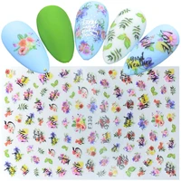 1pcs ultra thin adhesive letter slider for nail art decorations sticker decal flower leaves girl manicure diy tips