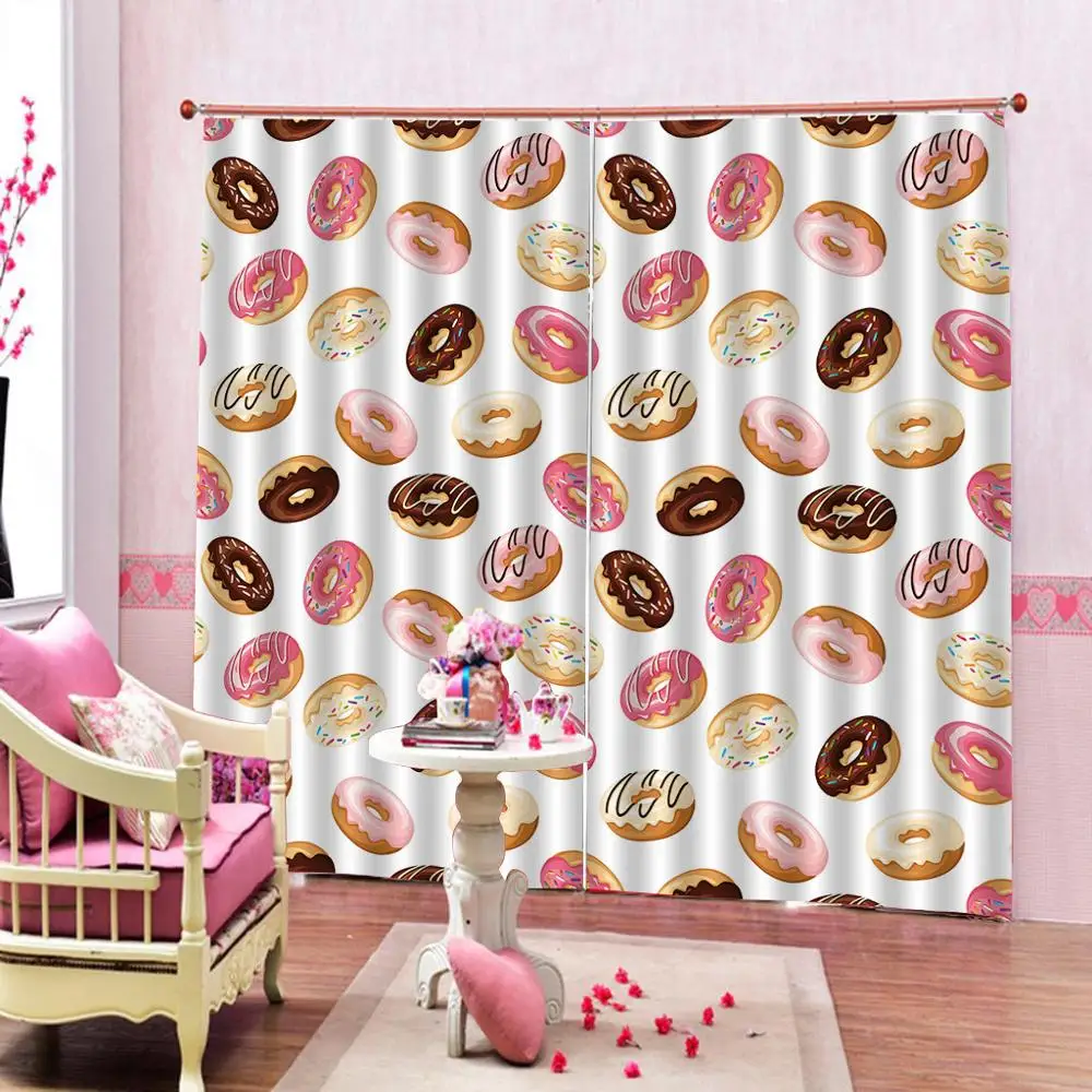 Индивидуальный дизайн креативные цветные пончики занавески для душа