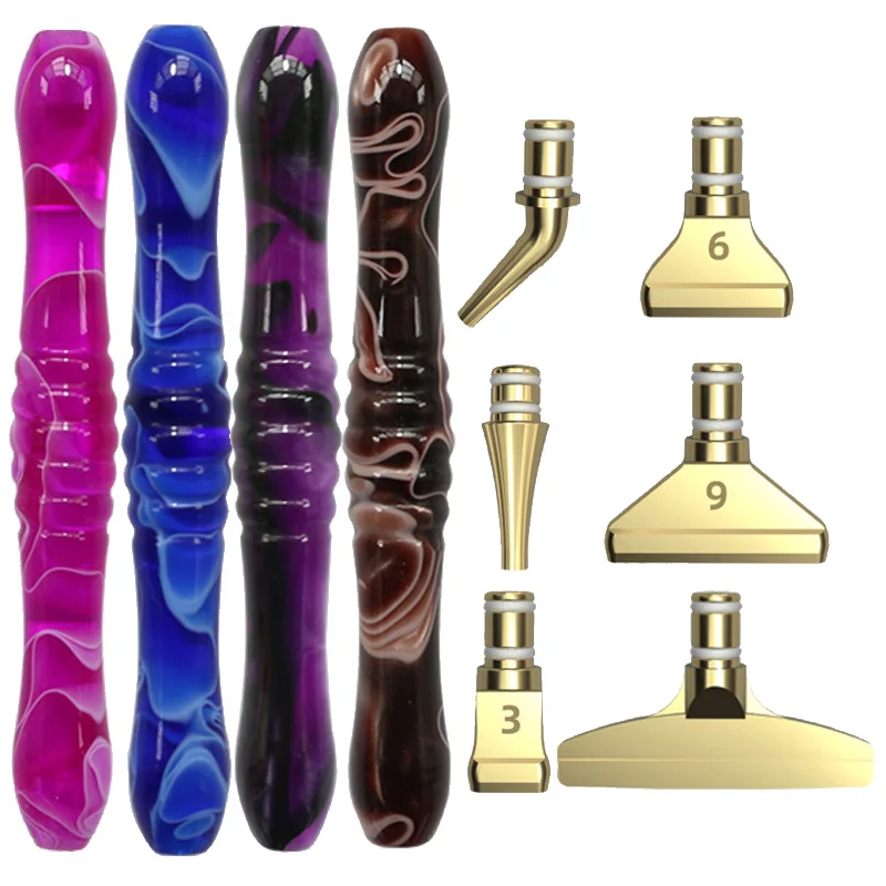 

5D Diamond Painting Pen With 6 Gold Stainless Steel Tips Point Drill Resin Pen Diamond Painting Art Cross Stitch Tools Set