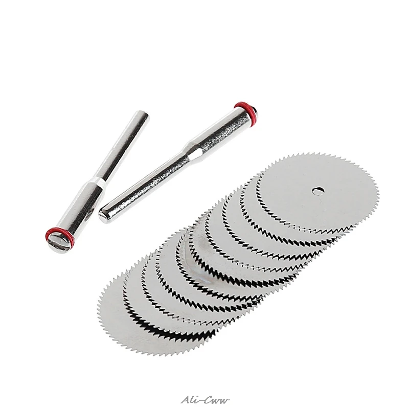 

10 x 22mm Wood Saw Blade Disc + 2 x Rod Dremel Rotary Cutting Tool