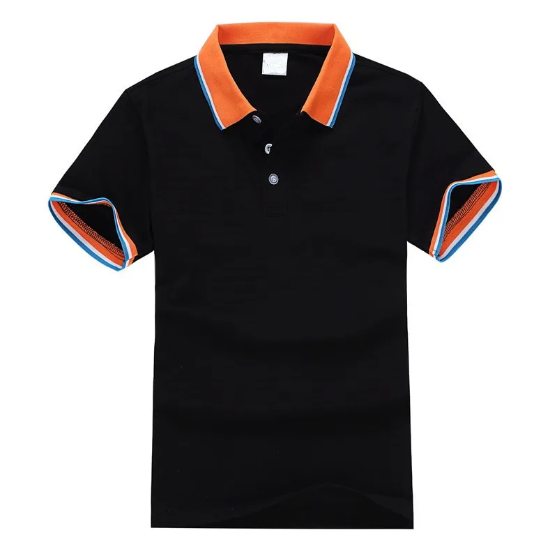 Высококачественная летняя рубашка поло с коротким рукавом однотонная деловая