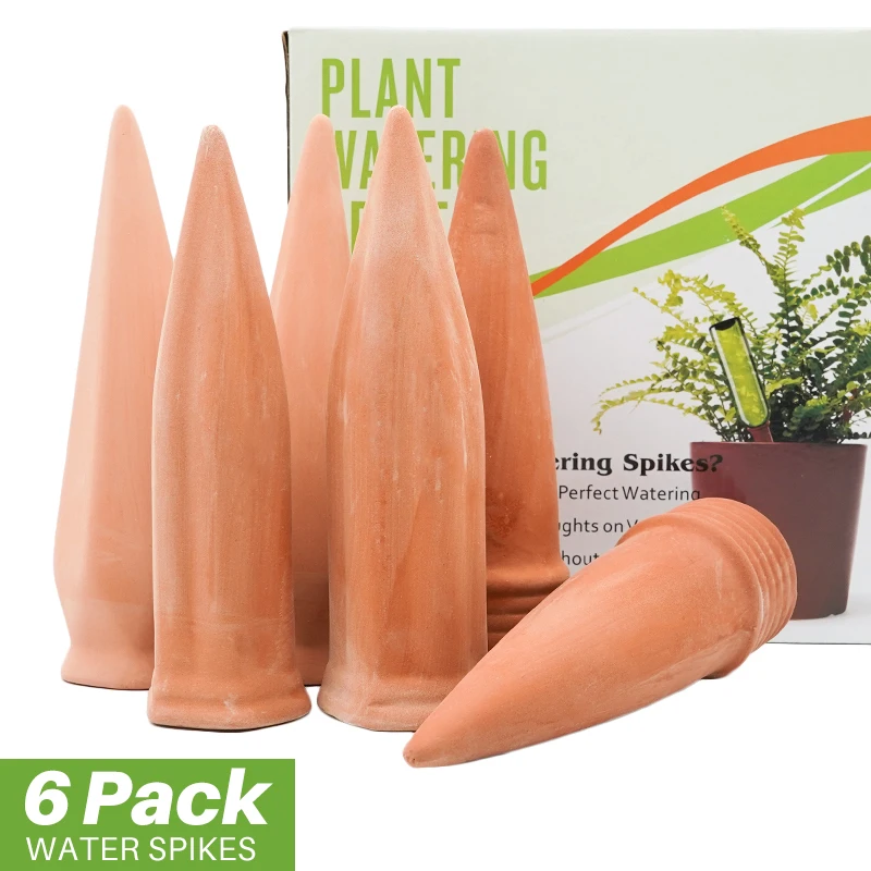 

Plant Waterer Self Watering Terracotta Spikes Automatic Watering Device Vacation Garden Stakes Drip Irrigation Indoor and Office