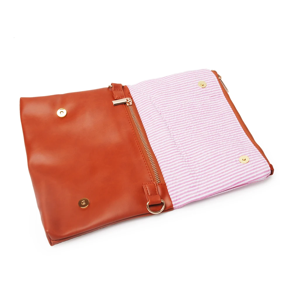 Оптовая продажа заготовок Seersucker Joint PU искусственная кожа Материал клатч сумка на