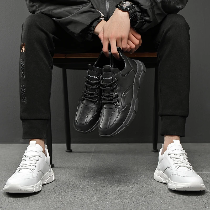 

YEINSHAARS Black White New Designers Men's Sneakers Men Style Outdoor Fashion Footwear Man Trendy Comfy Casual Shoes