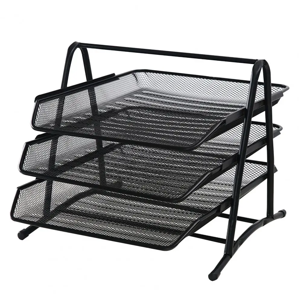 

Organizer Creative Anti-Rust 3 Layers Metal Wide Entry Desk File Document Letter Tray Rack Office School Supplies