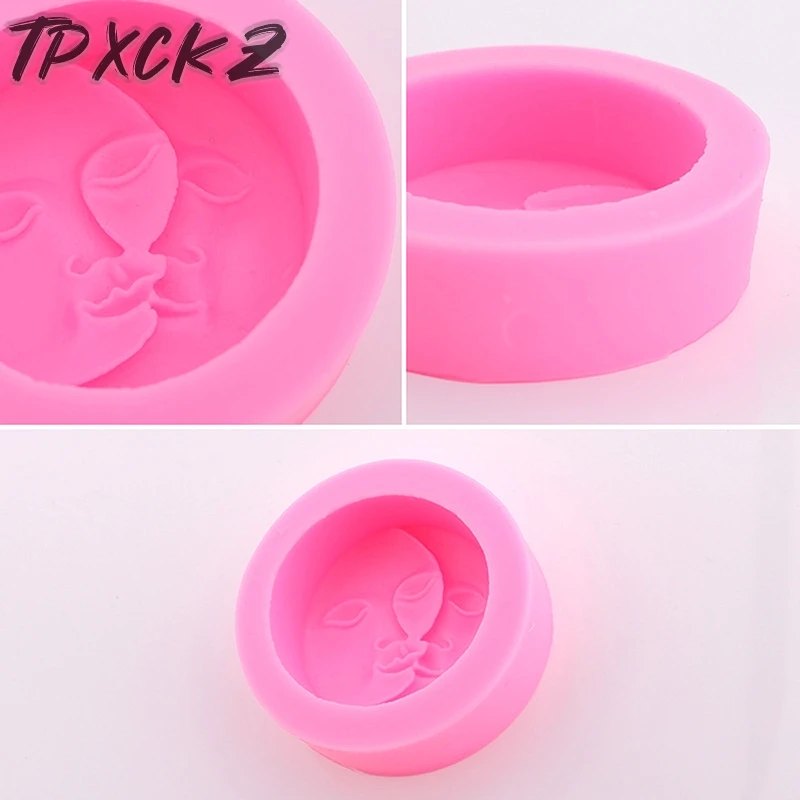 

Hot Sale Non-Stick Silicone Cupcake Mold DIY Sun Moon Face Craft Art Soap Mold Craft Mold DIY Fondant Handmade Cake Candle Mold