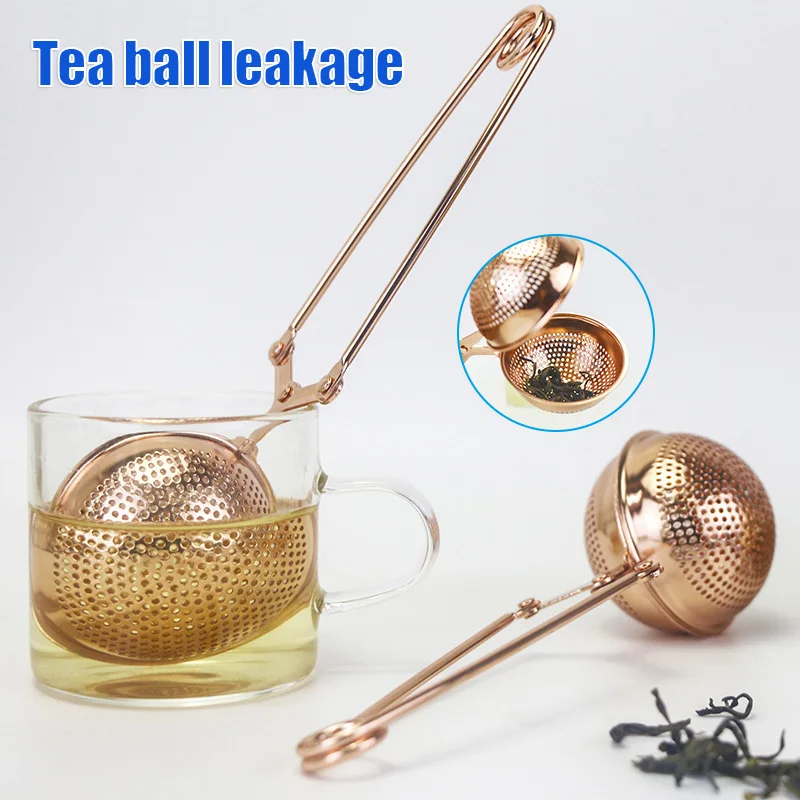 

Stainless Steel Snap Tea Infuser Rose Golden Loose Leaf Tea Ball Strainer for Teaism BOM666