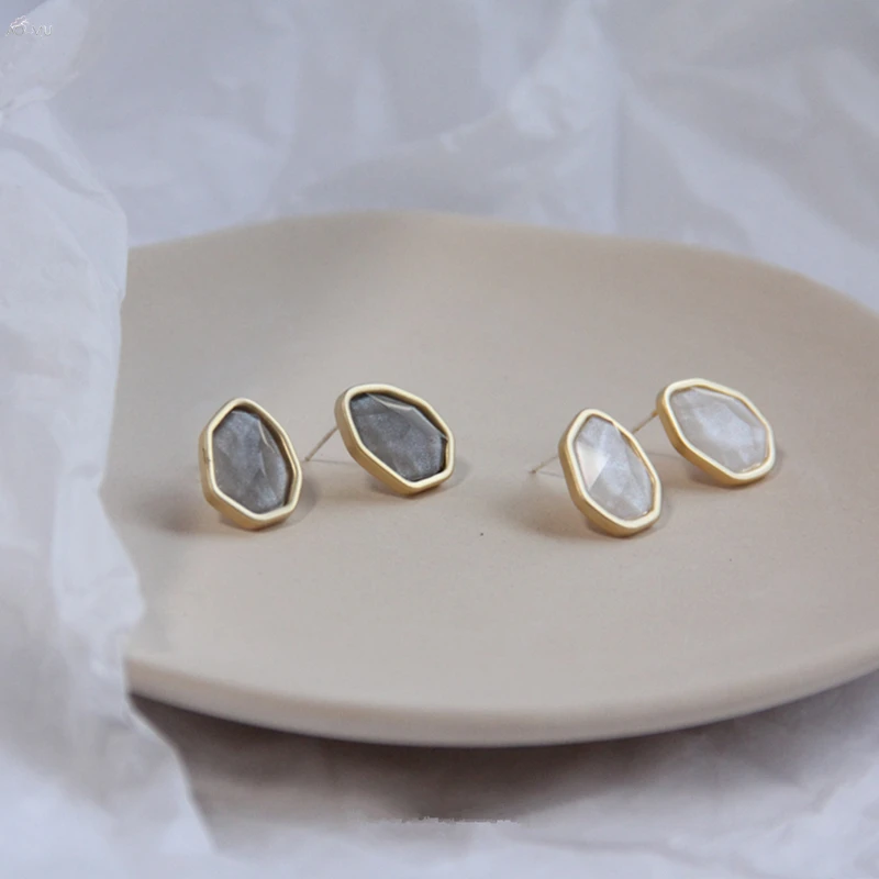 Женские металлические серьги гвоздики AOMU Винтажные неправильной формы с