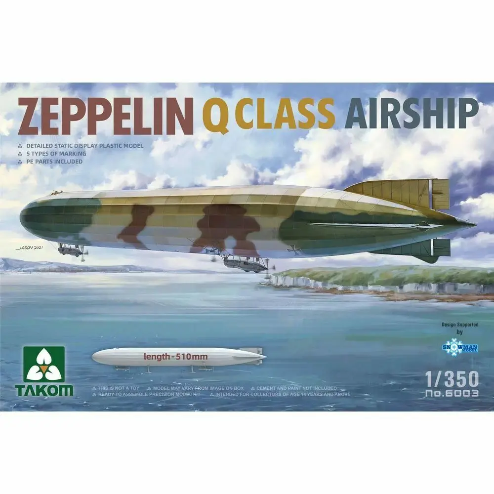 Hobby Kit TAKOM 6003 1/350 Zeppelin Q Class Airship - Scale Model Kit DIY Toy