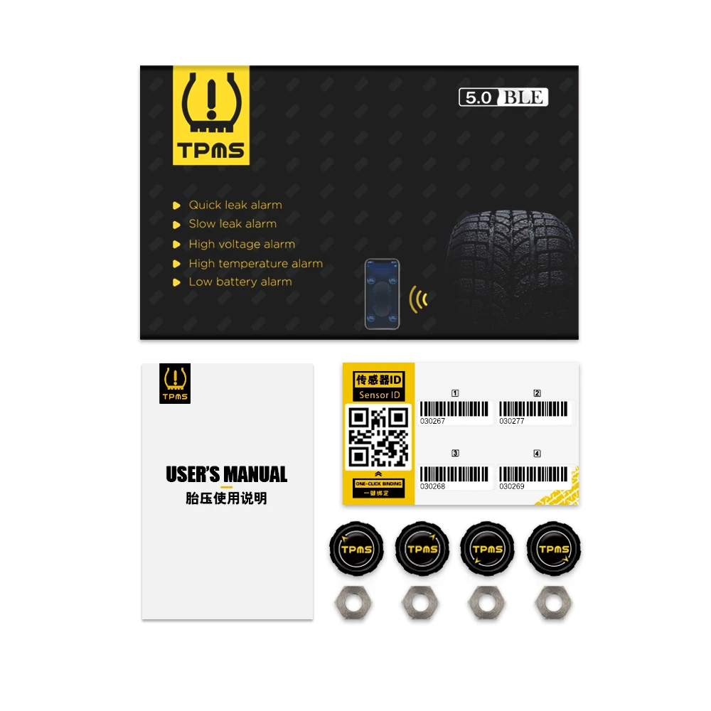 

V101B New External Tire Pressure Bluetooth 5.0For IOS/Android Phone Tire Pressure Sensor With DA14531 Chip