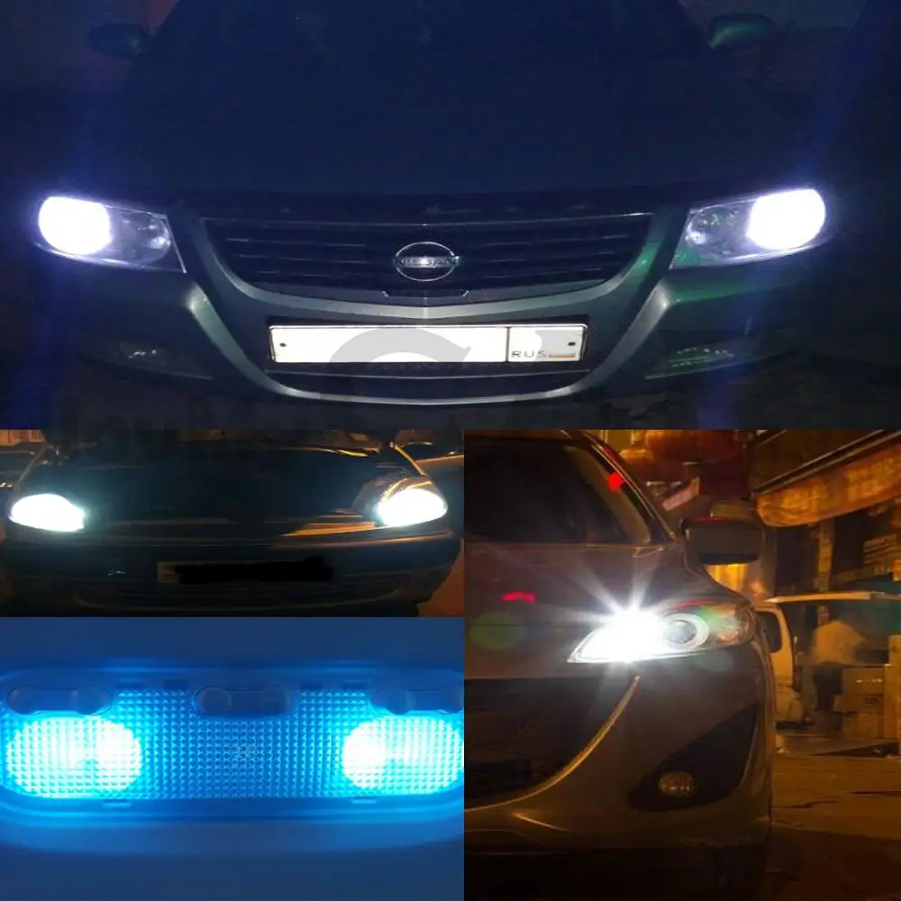 

2X Car Led Tail Light Auto Car Lamp T10 194 W5W DC 12V Canbus 6SMD 5050 Silicone Shell LED Lights Bulb No Error Led Parking Fog