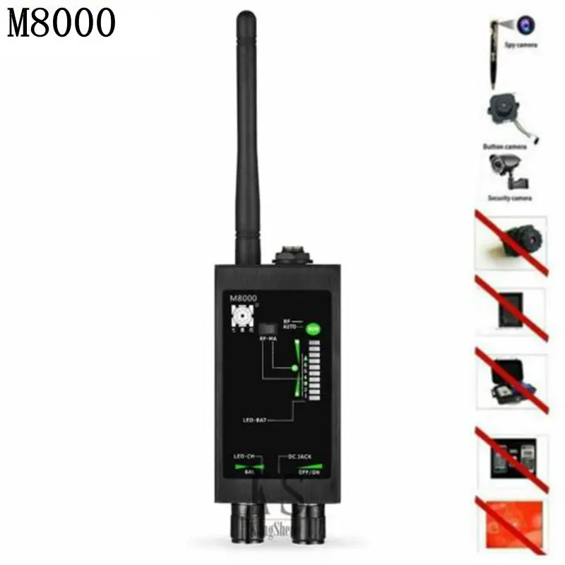 

M8000 automatic Signal Detector Wireless RF Signal Detector Anti-spy Candid Camera GSM GPS Scan Finder Magnetic Antenna Detect
