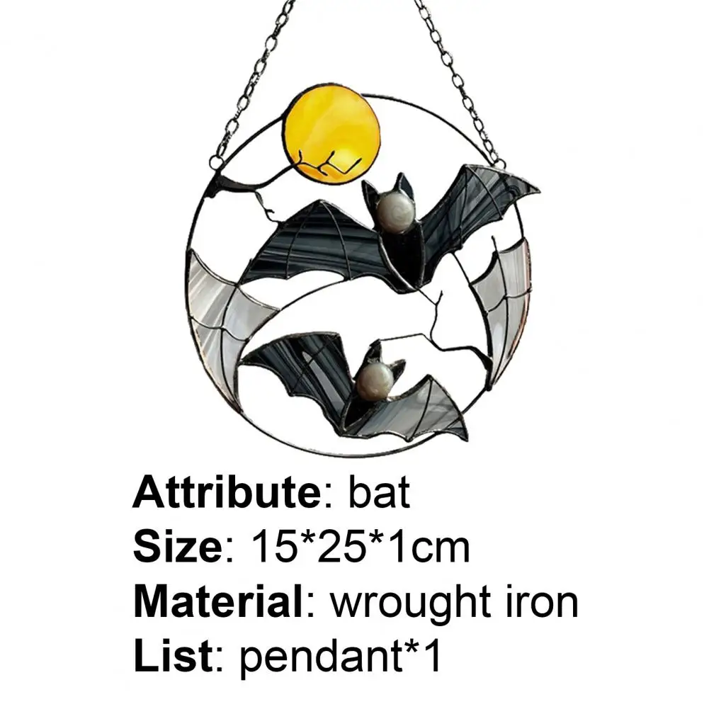 

Wall Ornament Bat Shape Anti-deform Metal Window Hanging Decoration for Home