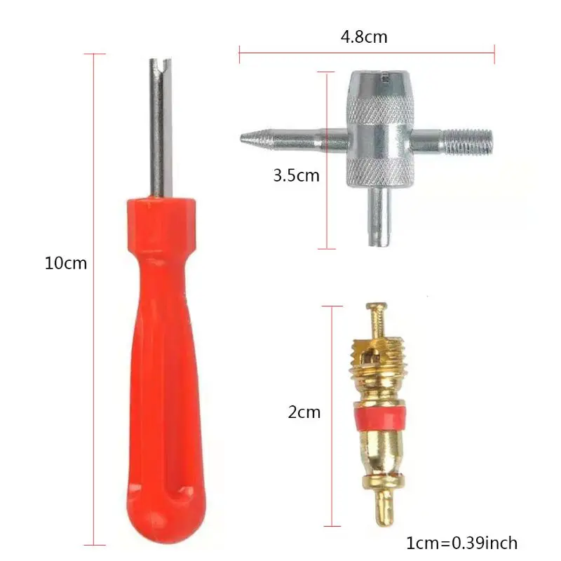 

32 Pcs Single Head Valve Cores Removers with 4 in 1 Tyre Valve Repair Tool Multifunction Repair Modification Accessories