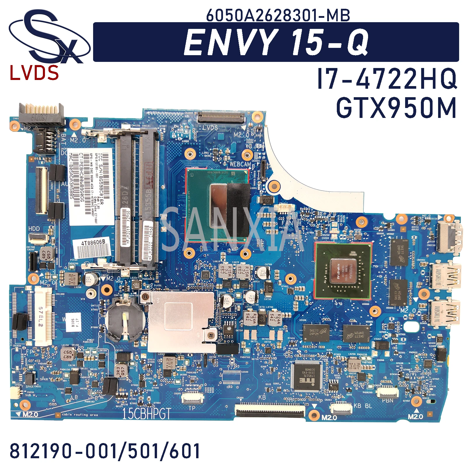 KEFU 6050A2628301 MB материнская плата для ноутбука HP Envy 15 Q оригинальная I7 4722HQ GTX950M 812190 001 501