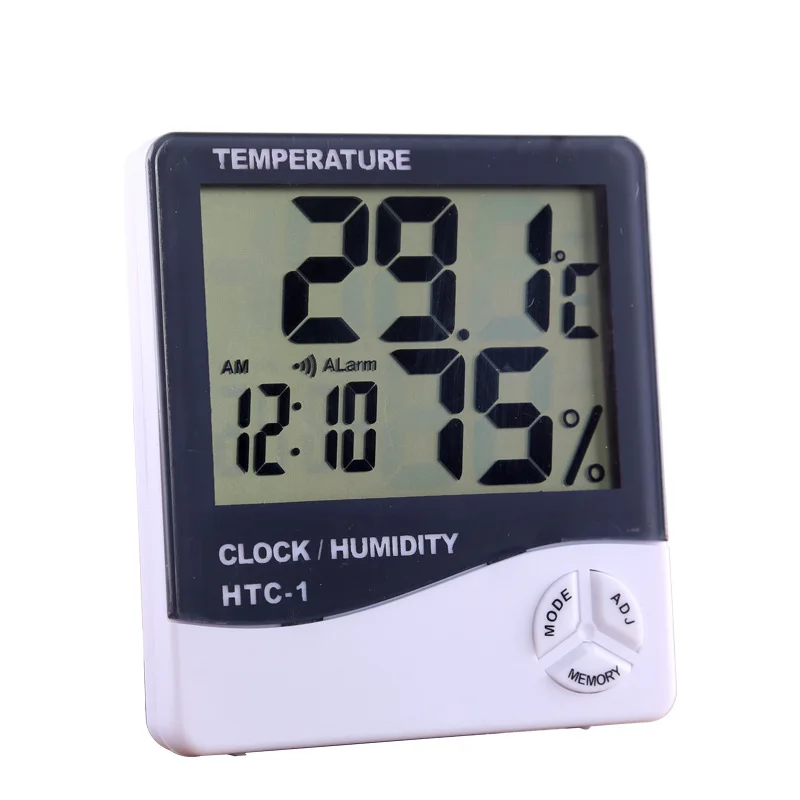 Digital Room Thermometer LCD Electronic Temperature Humidity Meter HTC1 Indoor Outdoor hygrometer Weather Station Clock | Дом и сад