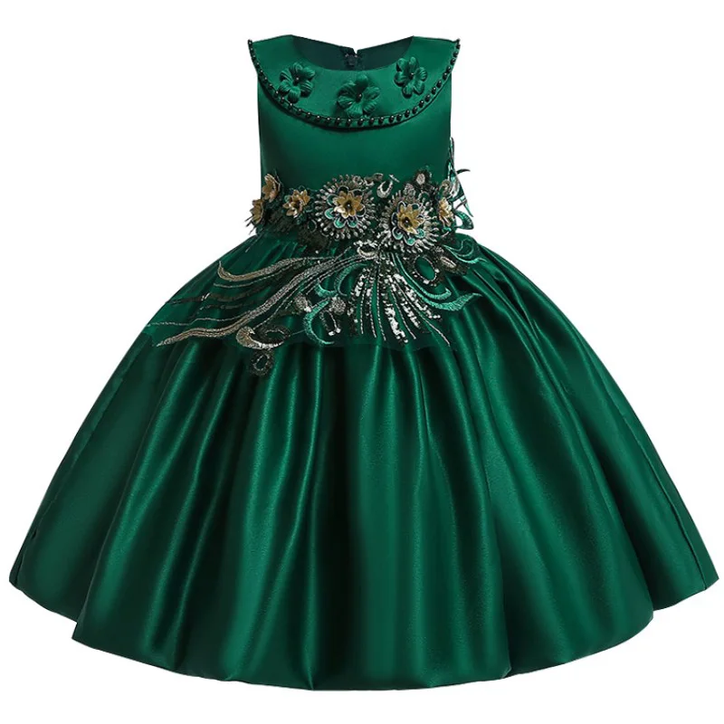 Платье с цветочным узором для девочек детская одежда Детские свадебные платья