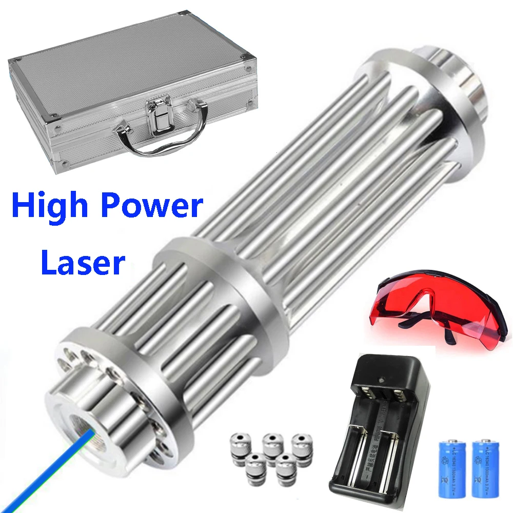 

Powerful blue high-power laser flashlight tactical laser equipment 450nm 1000m focusable laser sight burning match/cigar/candle