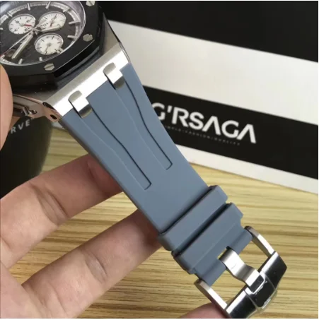 

Luxury Brand New Men Grey Rubber Silver Black Bezel Watch Automatic Mechanical Sapphire Transparent Glass Back Limit Sport 42mm