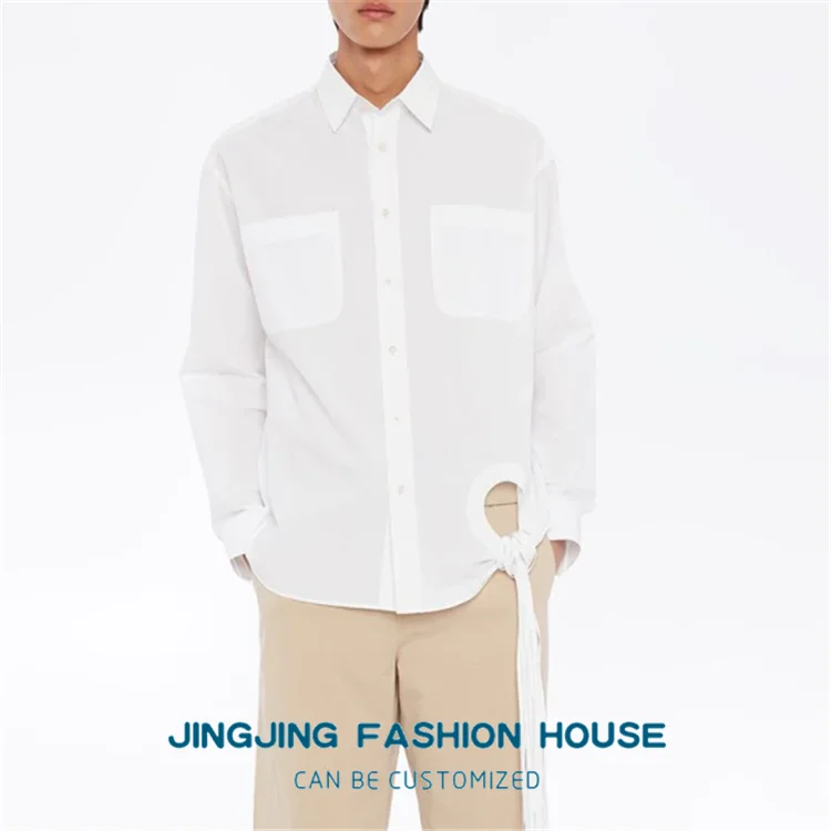 S-6XL!!The new style of Korean fashion men's youth personality tassel loose shirt spring and summer slim versatile shirt