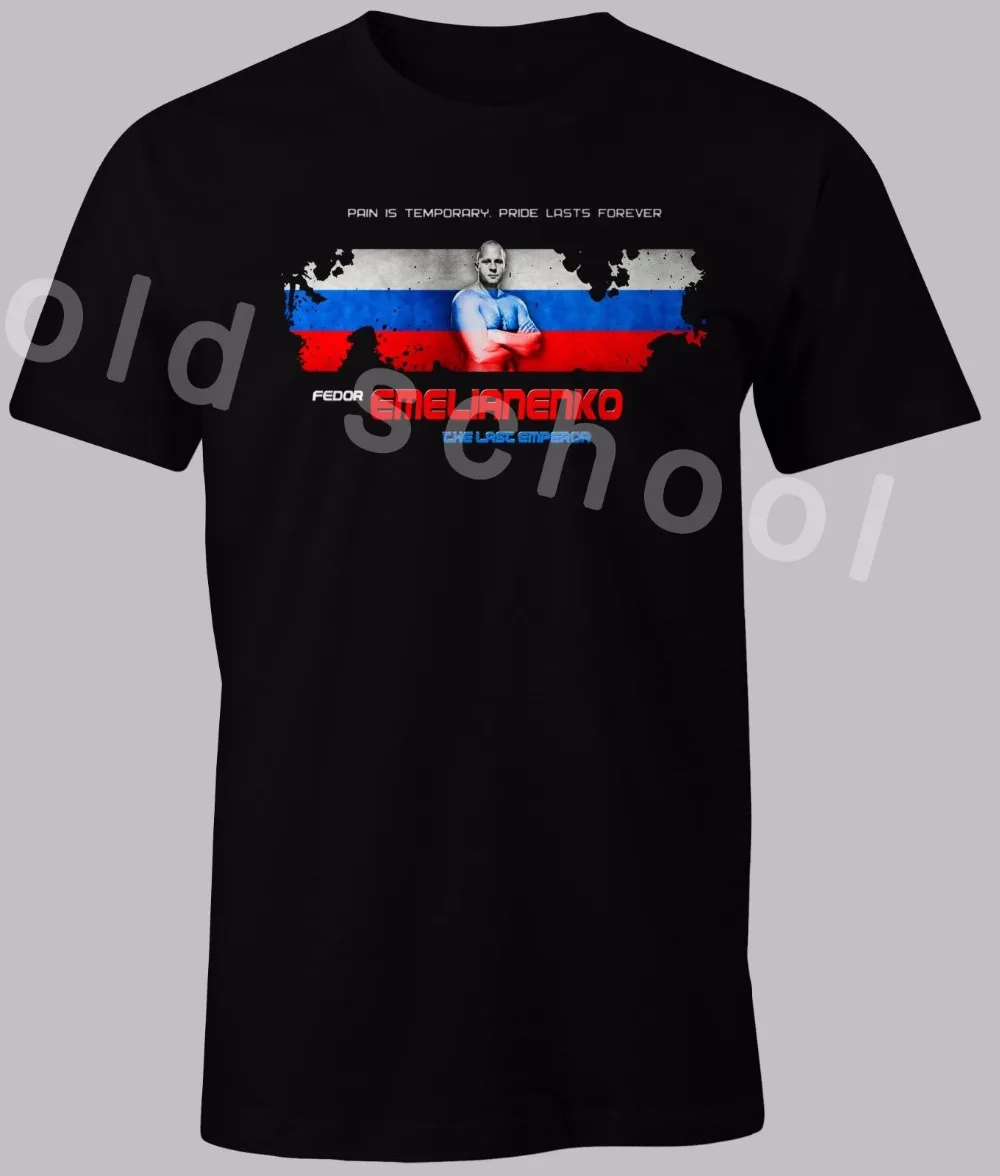 

Hot 2019 Summer Men'S T Shirt short sleeve Printed T-shirt FEDOR THE LAST EMPEROR FIGHTER CHAMPIONER Casual Tee shirts