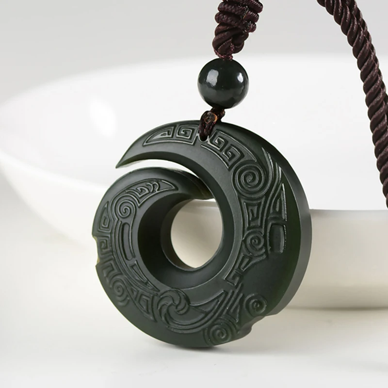 

Natural Hetian Qing yu Jade Pendant Jewelery Lucky Exorcise evil spirits Auspicious Amulet Fine Jewelery Jade Pendant