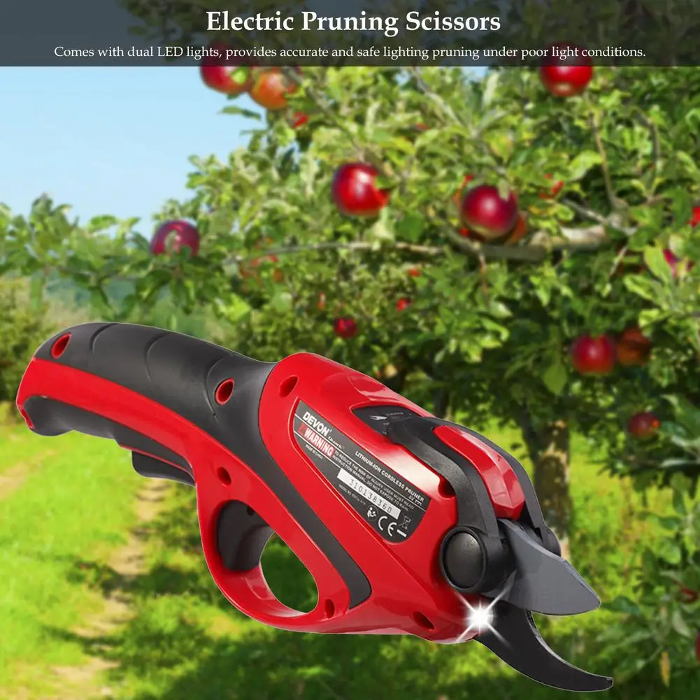 4V 2.5Ah Electric Pruning Scissors Shears Lithium Battery Garden Pruner With Dual LED Lights | Инструменты
