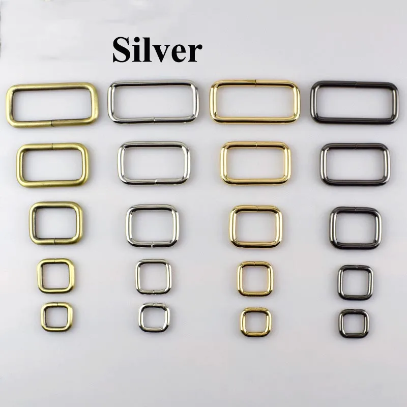 F4-5-silver 4 шт. Meetee 15-38 мм металлическое уплотнительное d-образное кольцо с пряжкой застежка веб-ремень рюкзак сумки кошелек обувь, одежда для шитья воротник Сделай Сам кожаное ремесло - Цвет: F4-5-silver