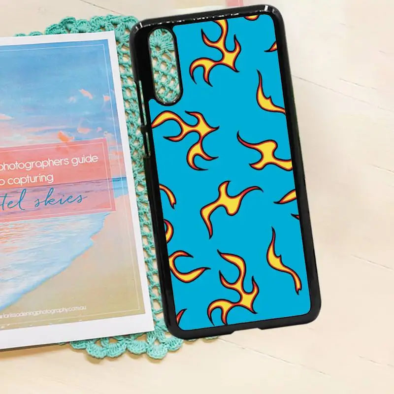 

Blue Flame Fire pattern luxury mobile Phone Case shell PC for iPhone 11 12 pro XS MAX 8 7 6 6S Plus X 5S SE 2020 XR