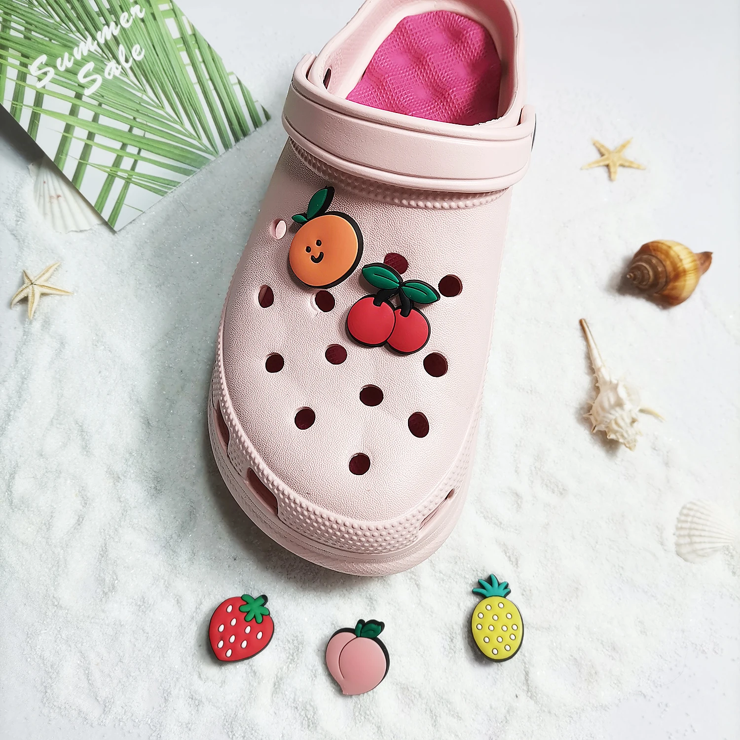 

1 Pcs Cute Fruit Shoe Charms Pineapple Orange Strawberry Peach Shoe Buckles Lovely Shoe Ornament Accessories for Croc Jibz