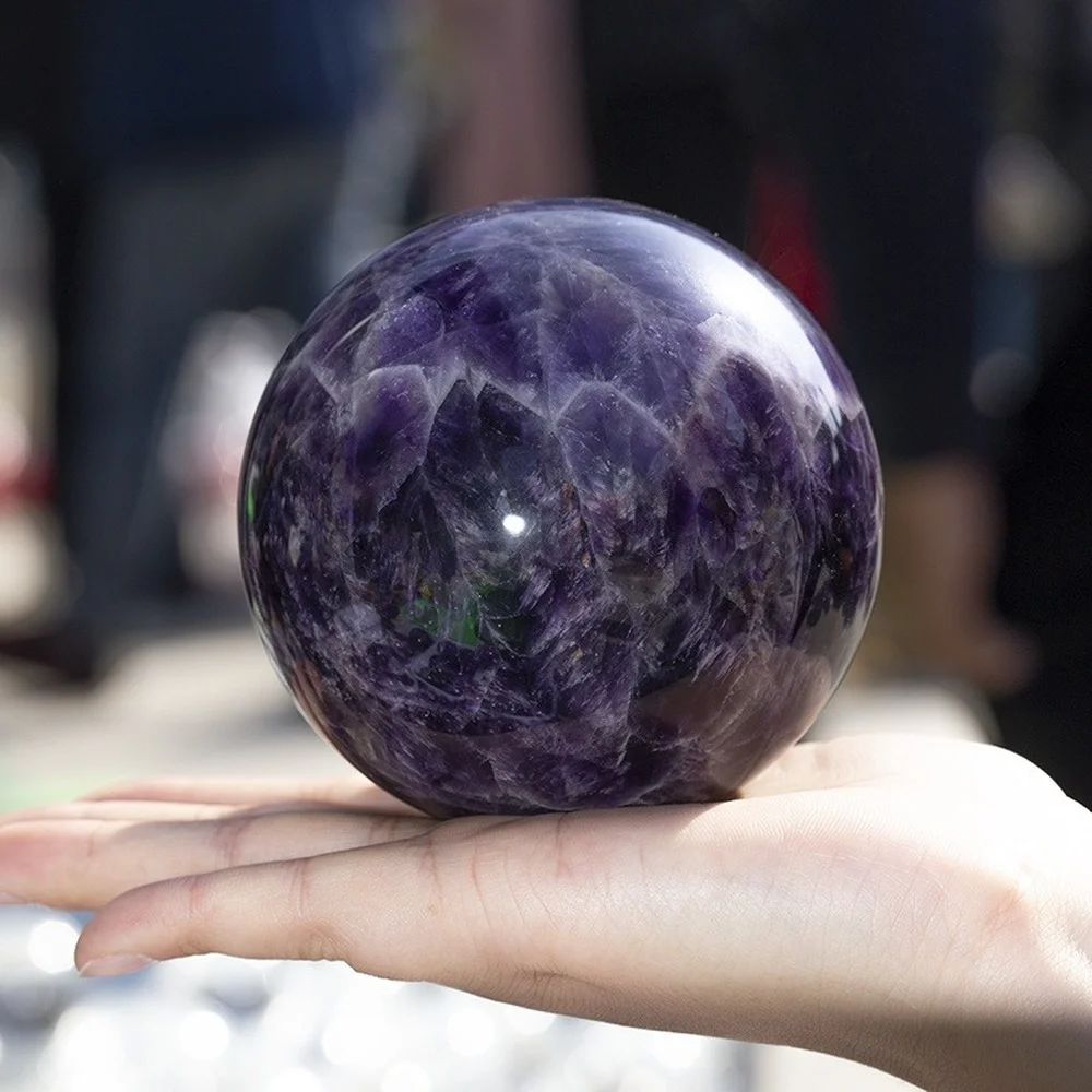 

Природный кристалл сфера мечтательный Аметист Хрустальные шарики полированная фотография