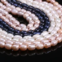 hot sale natural freshwater pearl rice shaped loose beads 7 8 mm for jewelry making diy bracelet earring necklace accessory
