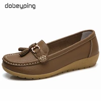 dobeyping 2021 new arrival shoes woman genuine leather women flats slip on womens loafers female moccasins shoe plus size 35 44