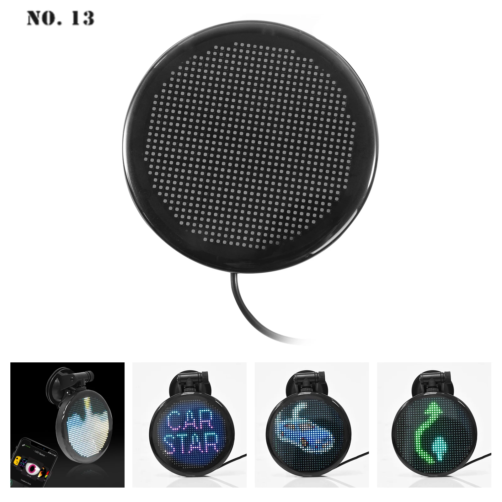 

Автомобильный светодиодный экран 12 В, управление через приложение, совместимое с Bluetooth Изображение «сделай сам», прокрутка, светодиодная вывеска, полноцветный монитор заднего стекла автомобиля