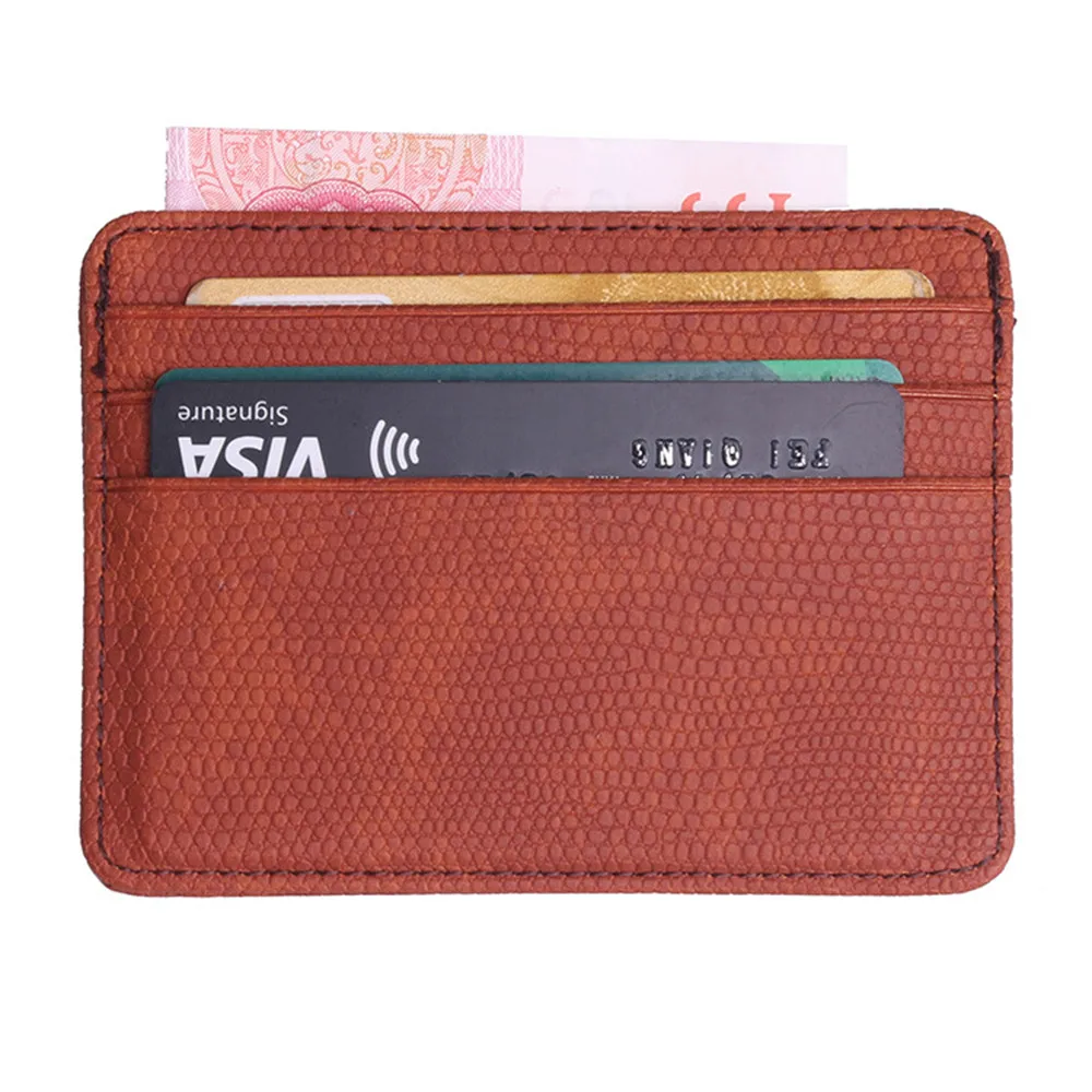 

Vintage PU Leather ID Card Holder Bank Credit Business Card Box Small Money Bag Multi Slot Slim Wallet Cardholder Mini Purse