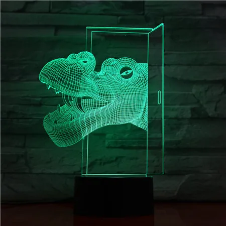 

Голова бегемотика 3D светодиодный лампа USB сенсорный пульт дистанционного управления ночсветильник креативные животные лампы домашний бар ...