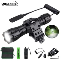 q5 t6 5000lm xm l led white tactical hunting flashlight weapon gun light rifle scope airsoft mountswitch18650usb chargerbox