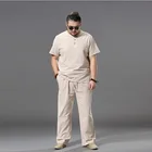 Мужские размера плюс, одежда для мальчиков, тренировочный костюм в рождественской тематике из льна с избыточным весом Футболка повседневный мужской эластичный пояс 7XL 8XL 9XL большой комплект из двух предметов