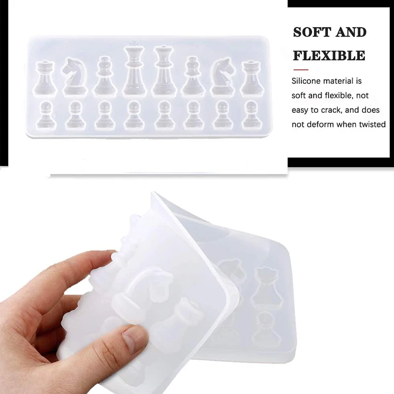 

Silicone Molds International Chess Shape Mould for DIY Artcraft Project Gift Making Home Decoration HANW88