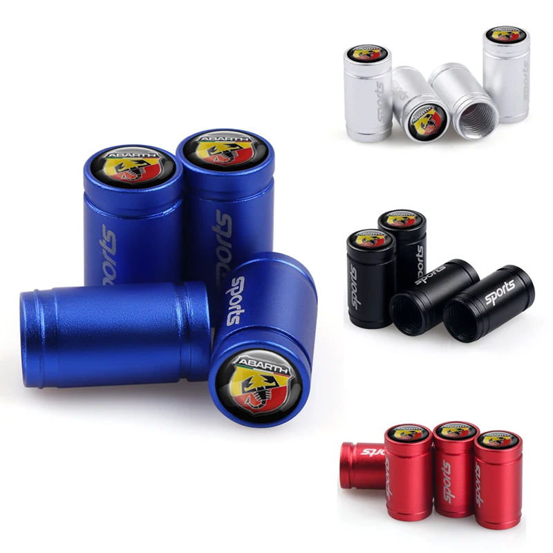 4 шт. колпачки для клапанов колесных шин стайлинга автомобиля Спортивная эмблема