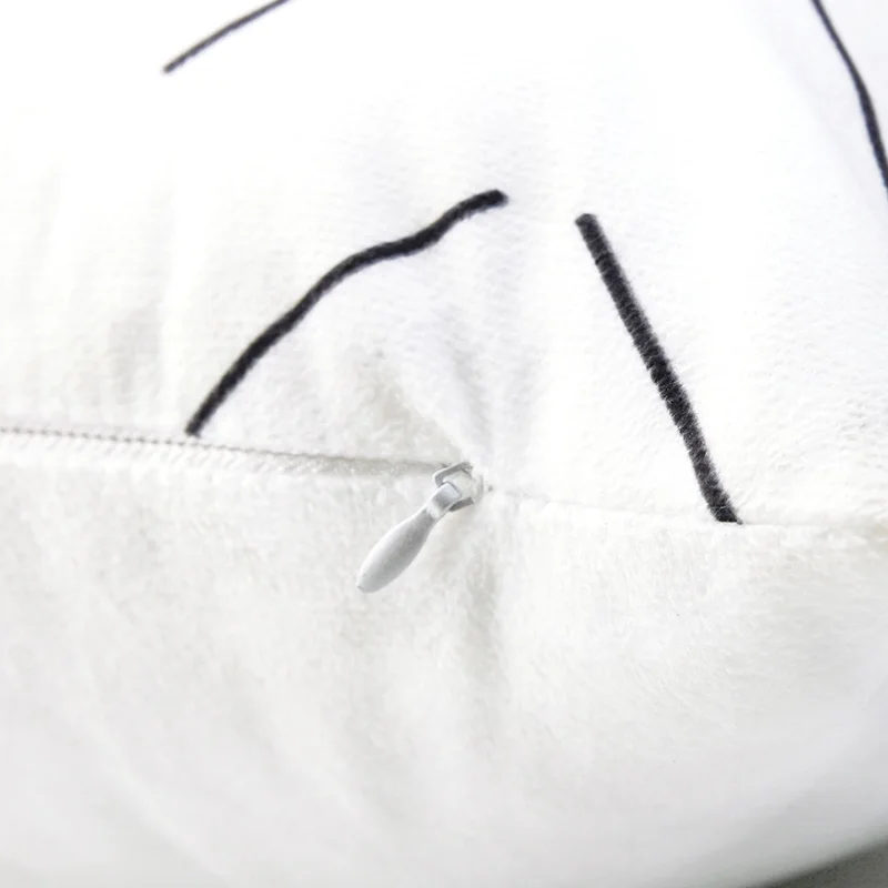 Наволочка в скандинавском стиле черная серая Геометрическая наволочка льняная