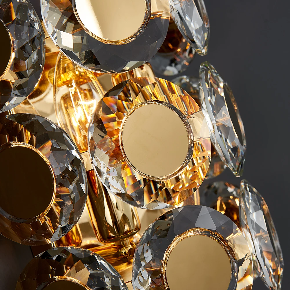 

Newly arrived luxury crystal wall lamp for living room home decor bedroom bedside gold wall light