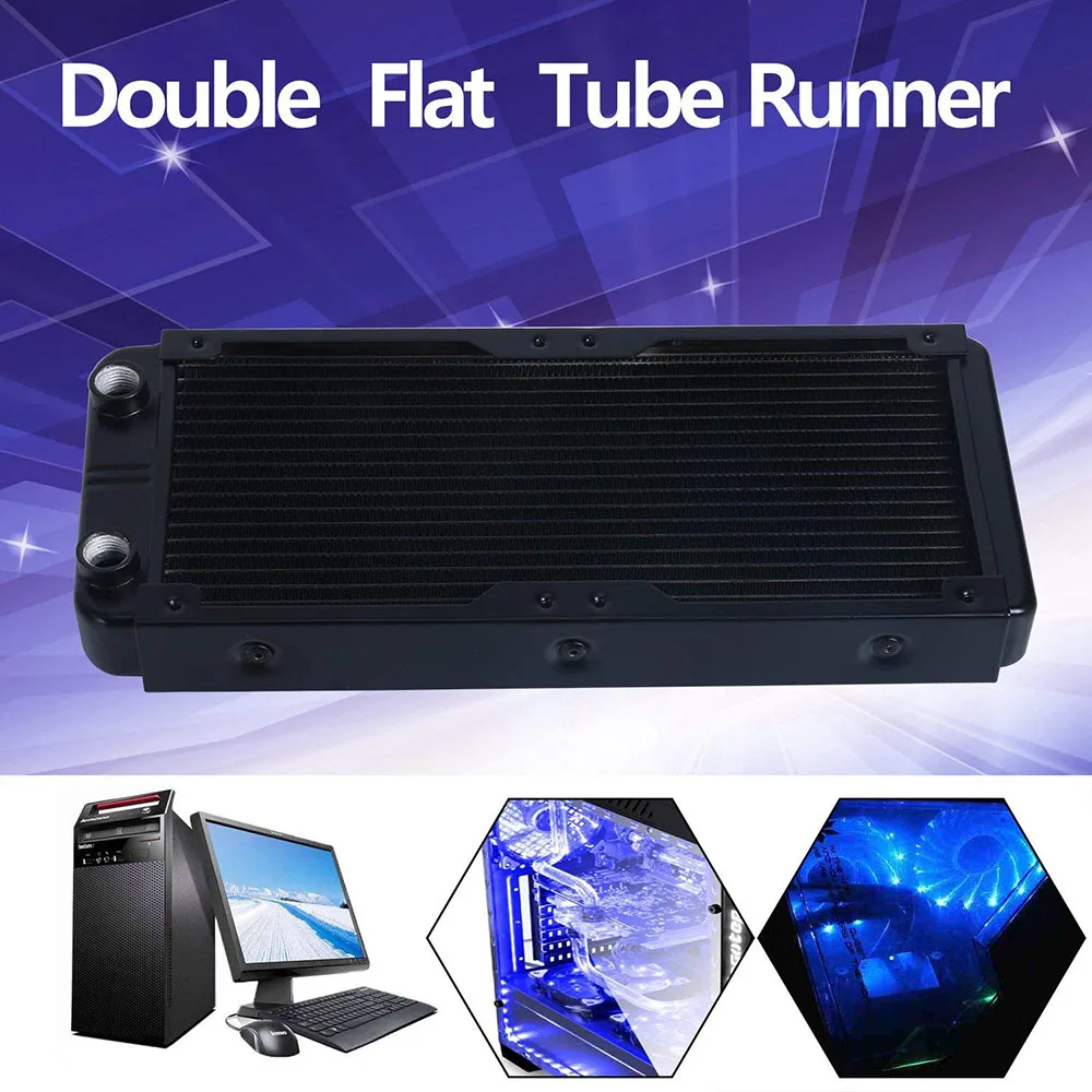 

Computer Radiator Water Cooling Cooler 240mm 18 Tubes Aluminum Radiator with Screws Heat Sink Part Exchanger For CPU Heat sink