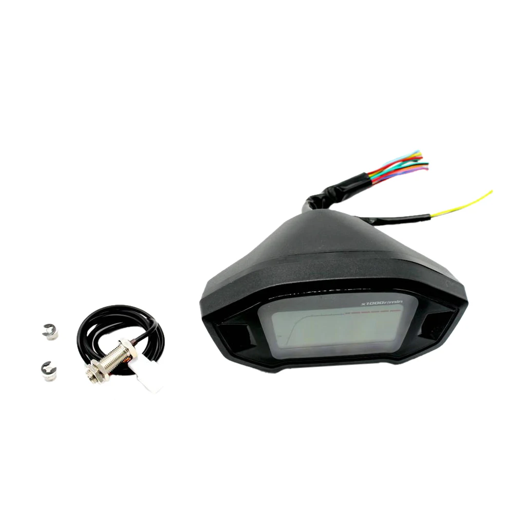 

7 Colors 12V Motorcycle LCD Digital Speedometer Odometer Tachometer