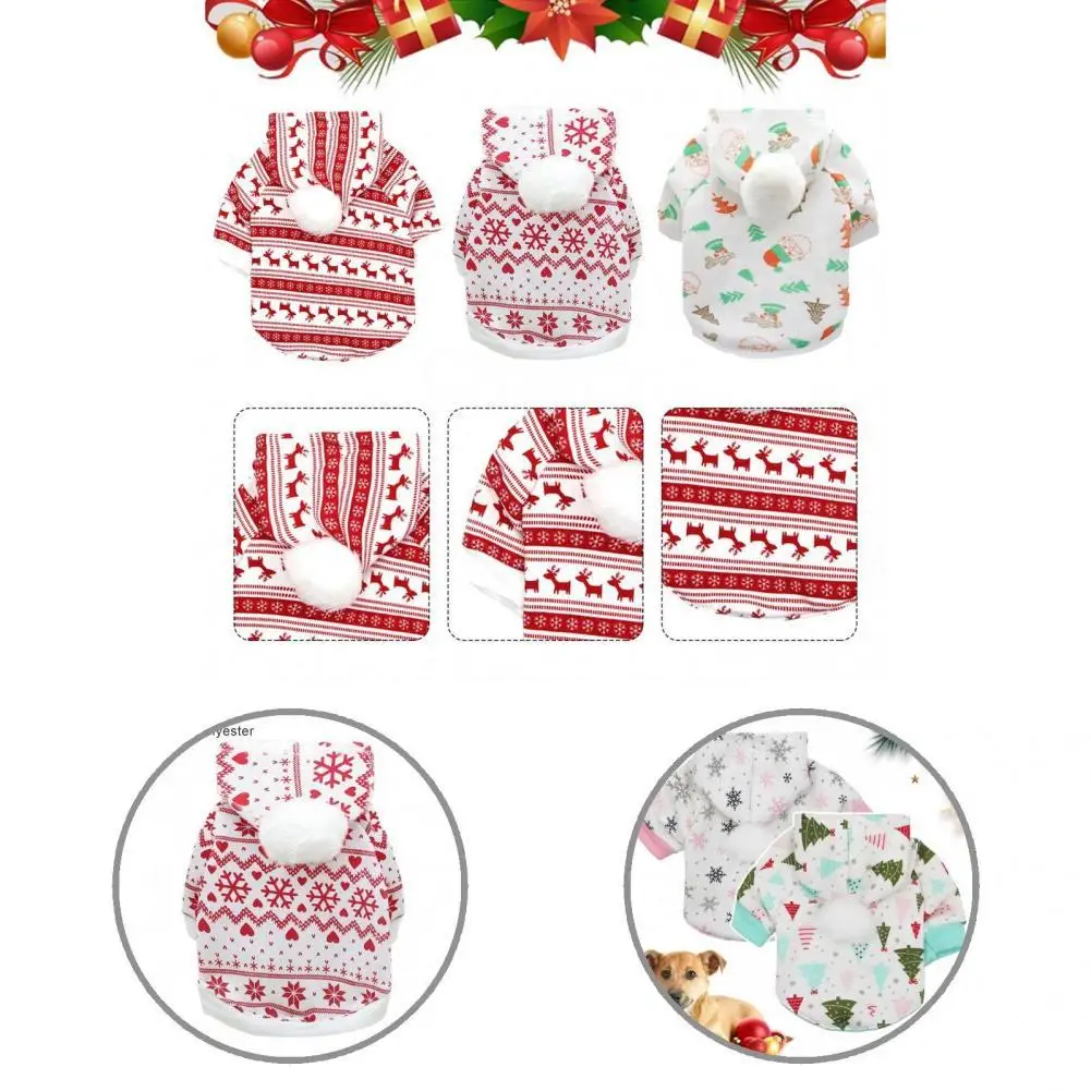 

Pet Hoodie Christmas Series Pattern Pretty Comfortable Cute Pet Dogs Hoodie