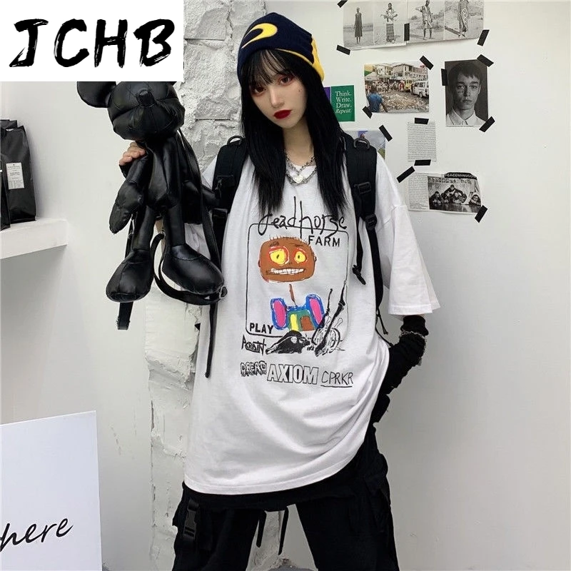 

2021 Kpop Anime Clothes t Shirt Half Sleeve Streetwear Women Clothing Graphic Tops Korean Summer New O-neck Couple Tshirt